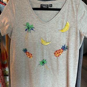 Ongue Casual Gray Top